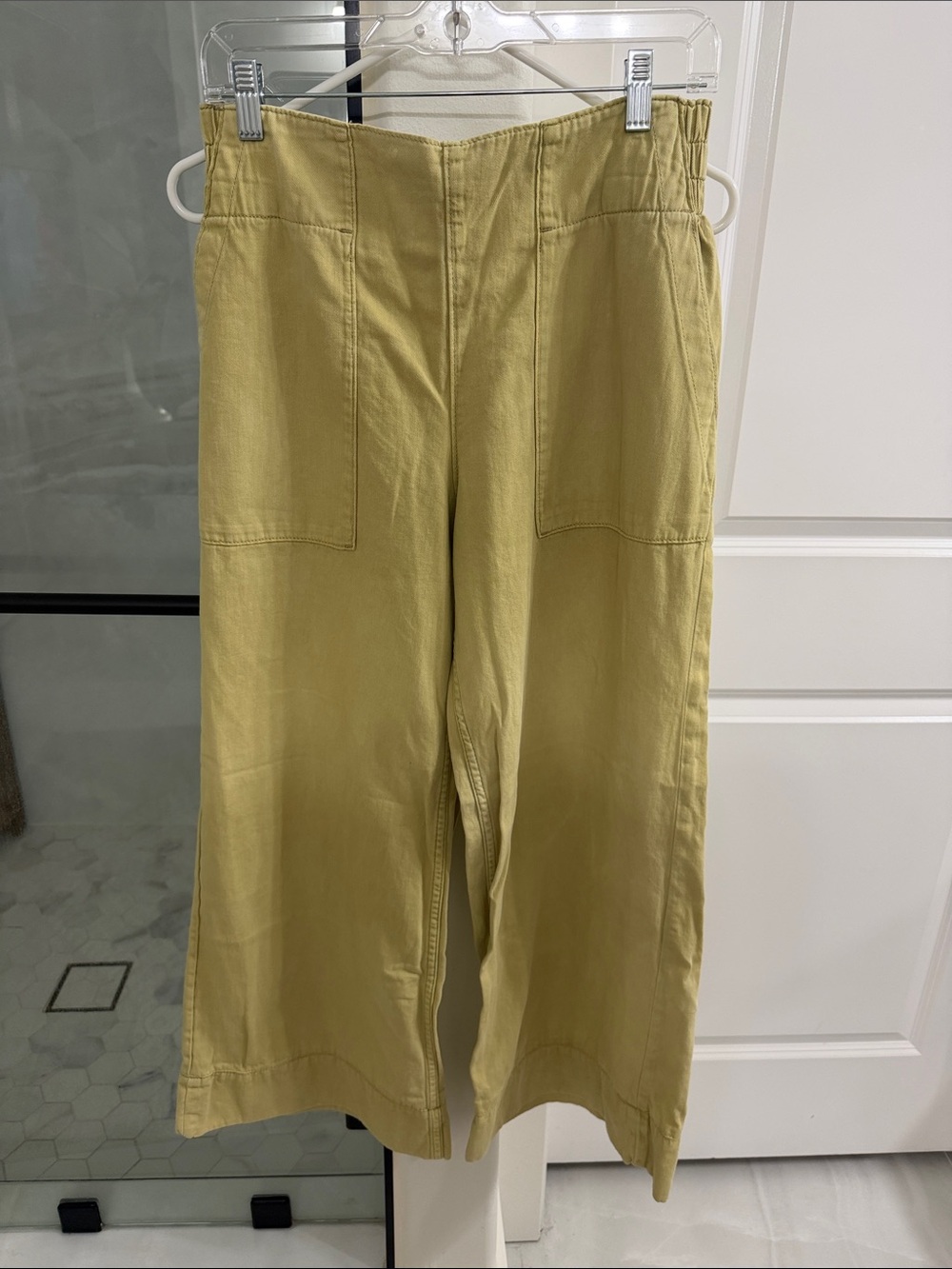 We The Free Breezy Pull-on Denim Wide-Leg Pants in Mustard - Picture 2 of 4